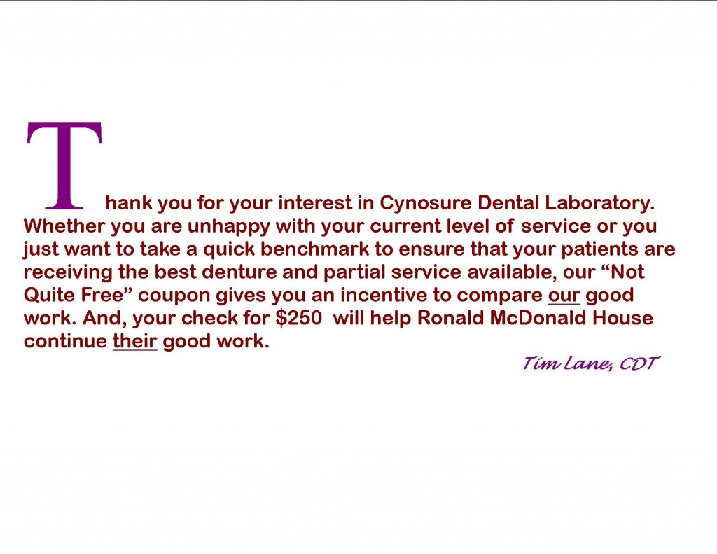Our Coupon » Cynosure Dental Laboratory